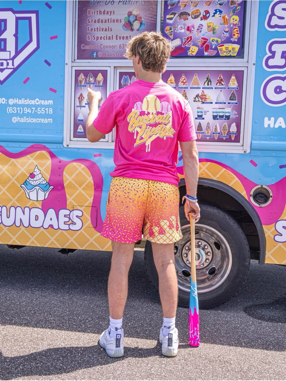 Baseball Lifestyle Ice Cream Sprinkle Gradient Shorts - Picture 2 of 5